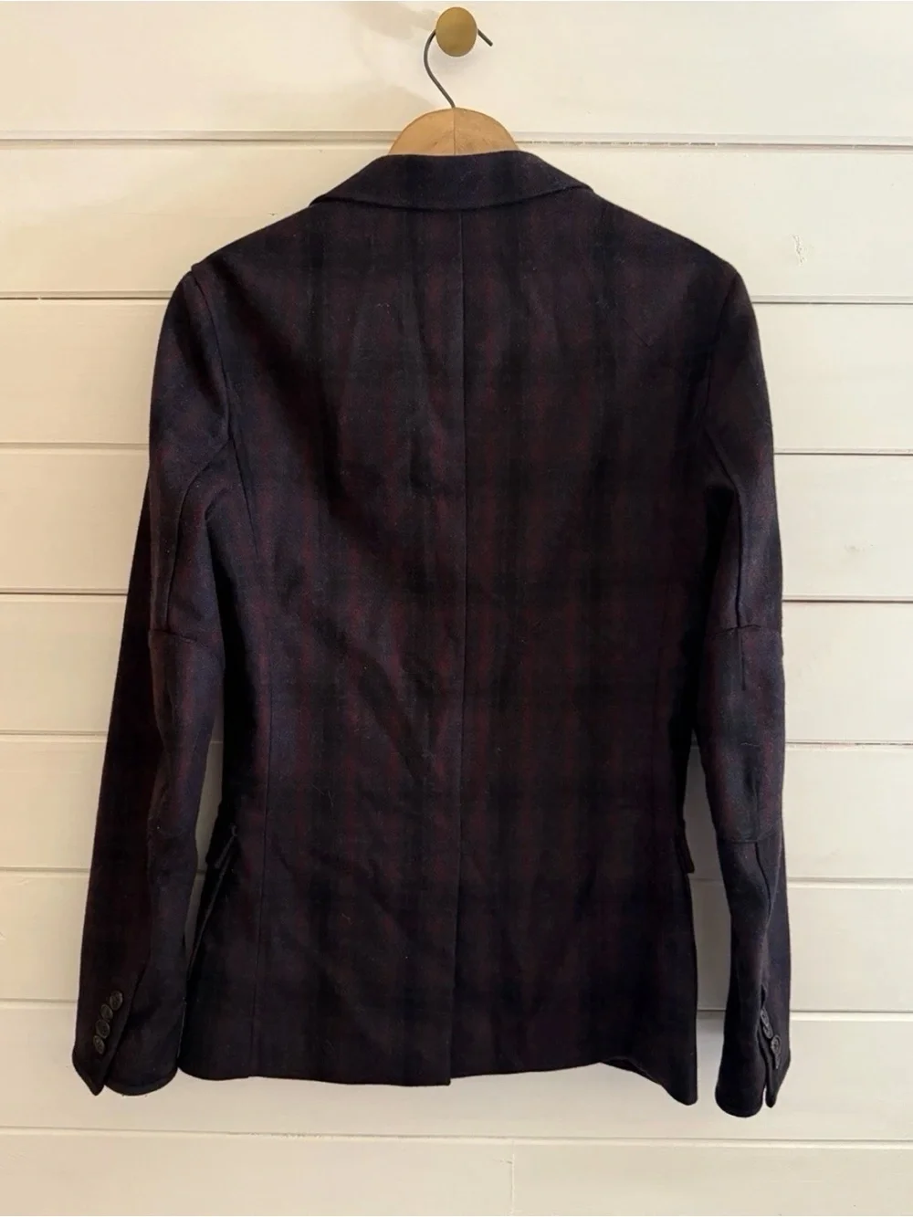 ARMANI EXCHANGE Slim Fit Windowpane Plaid Sport Coat Jacket Sz XS Wool Cashmere